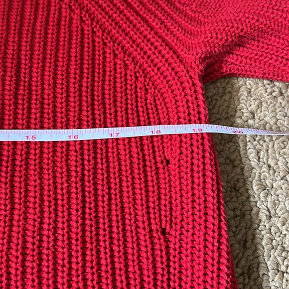 Oui Red Cotton Knit Pullover 6 - Picture 6 of 7